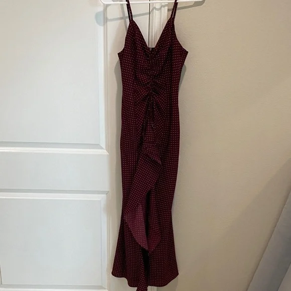 Lush Dresses | Elegant Burgundy Polka Dot Dress | Color: Red | Size: S | Briananicolet's Closet
